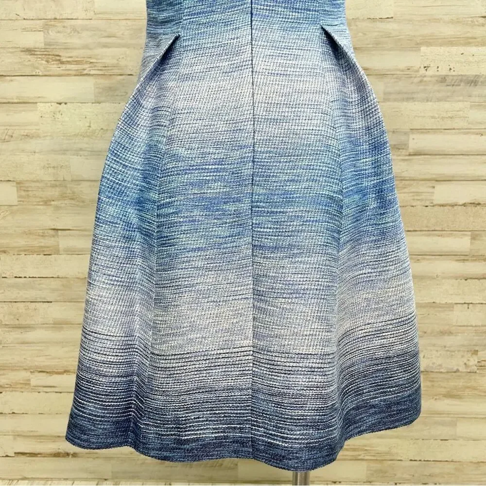 Shoshanna Revolve Helena Ombre Tweed Dress Size 0 Blue with Pockets Fit & Flare - Picture 11 of 15